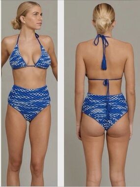 ACACIA Crochet Set - Lisboa Bikini Top & Fiore High Waist Bottom in Oxford - M